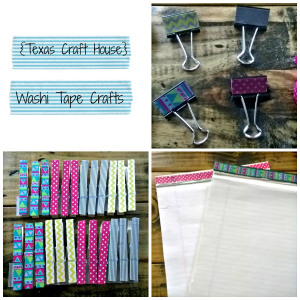 {Texas Craft House} Washi tape binder clips and clothespins - these would be great to give as gifts for teachers, students, coworkers, friends or even to add some charm to your home office